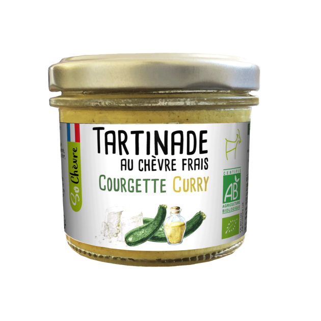 TARTINADE AU CHEVRE FRAIS COURGETTE CURRY BIO SO CHEVRE