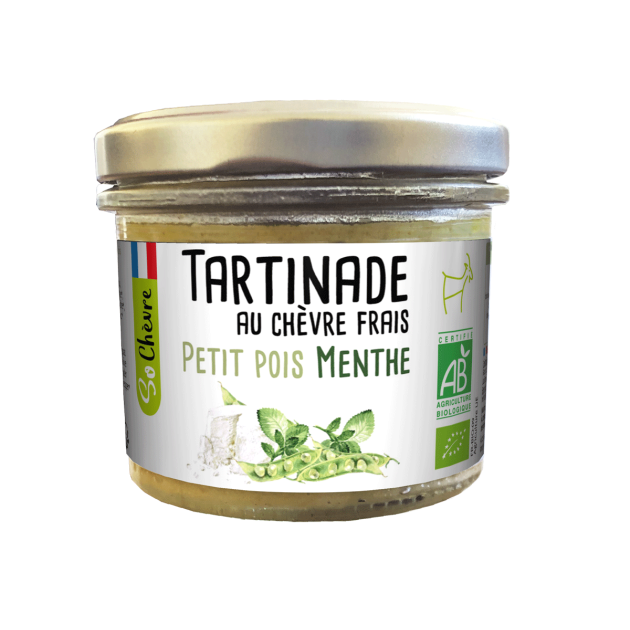 TARTINADE AU CHEVRE FRAIS PETIT POIS MENTHE SO CHEVRE BIO